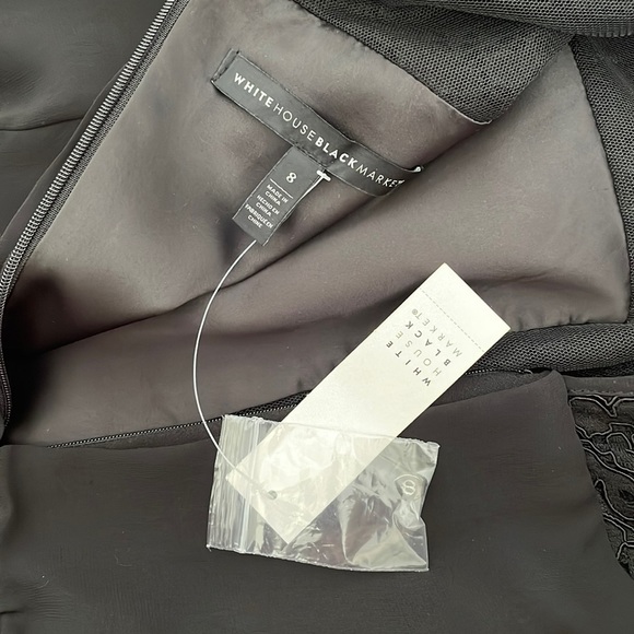 White House Black Market Lace Inset-Bodice Black Wide-Leg Jumpsuit - Picture 8 of 8